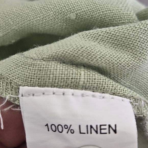 Dolma 100% Linen Light Green Midi Slip Dress Resort Vacation Beachy Tie-Dye S - Picture 5 of 13